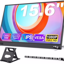 Second Screen Portable Monitor 15.6" 1080P FHD Laptop Monitor External IPS Display, Second Monitor for Laptop/PC/Mac/Phones/PS45/Switch with Mini HDMI/USB C Port & Stands Plug and Play
