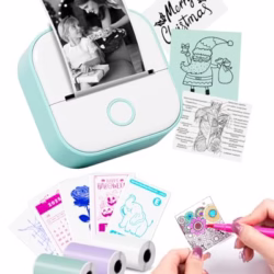 Memoking Print Pods Mini Printer - T02 Thermanote Thermal Sticker Printer for Kids, Gifts Portable Label Maker Inkless Sticker Maker Machine, Pocket Phone Instant Print for Study, Anatomical Diagrams