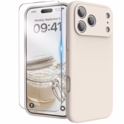 for iPhone 17 Pro Max Case, Liquid Silicone Cover with Camera Protection Anti-Scratch Soft Microfiber Lining Shockproof Protective Phone Case for iPhone 17 Pro Max 6.9", Stone