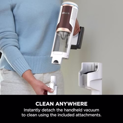 Shark Clean & Empty Cordless Vacuum Cleaner with Auto-Empty System, Lightweight Anti Hair Wrap Vacuum with Pet & Crevice Tools, 40 Mins, Charging Dock, LED Headlights, White,Mohogany, BU3521UKTSB - Image 5