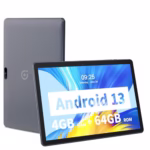 PRITOM 10 inch Android WiFi Tablet, 64GB ROM, 1024GB Expand, Quad Core Processor, HD IPS Screen, 6000mAh Battery, Dual Camera, WiFi, Bluetooth, Tablet