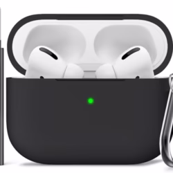 Inesore Compatible with AirPods Pro 2nd/1st Case with Cleaning Kit, Silicone Protective Case Cover for Apple Air Pods Pro(2019/2022/2023), Unisex Design - Black