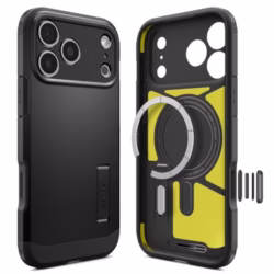 Spigen Tough Armor T MagFit Case for iPhone 17 Pro Max (2025), Compatible with MagSafe Accessories [Camera Control Covered] [Built-in Kickstand] [Military-Grade Drop Protection] - Black