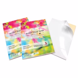 Evergreen Goods 100 Sheets A4 White Glossy Self Adhesive Printable Sticker Paper | Compatible with Inkjet & Laser Printers | Sticky Back Labels | Printable Stickers for Home Office & Craft Projects