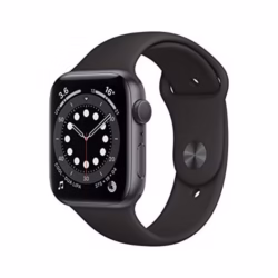Apple Watch Series 6 (GPS, 44mm) Space Grey Aluminium Case with Black Sport Band (Renewed)