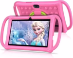 VASOUN Kids Tablet 7 inch, Android 13 Tablet for Kids, Toddler Tablets with Shockproof Case, 4GB(2+2) RAM 32GB ROM, Parental Control, GMS Certified WiFi Dual Camera with Eye Protection (Pink)