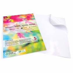 Evergreen Goods 50 Sheets A4 White Glossy Printable Photo Sticker Paper | Splashproof Inkjet & Laser Compatible, Super Sticky Self Adhesive Label | Product Labelling, DIY Crafts, Sticker Making & More