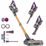 KIPMAX Cordless Vacuum Cleaner, 50KPa/70Mins/550W Stick Vacuum with Aromatherapy, Anti-Tangled handheld Vacuum Cleaner Self-Standing, Rechargeable Battery, LED Display for Pet Hair/Carpet/Floor