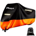 Maizjok Motorbike Cover Waterproof Outdoor, Motorcycle Cover Heavy Duty 210D Rain UV Dust Indoor, All Weather Covering for Scooter Moped Street/Off Road/Scrambler Motorbike (96.5 x 41.3 x 49.2 in)