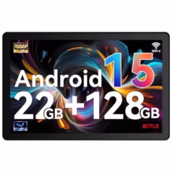 Whitedeer Tablet Android 15 Octa-Core Processor, 22GB+128GB+1TB TF, Tablet 10 inch with IPS Display, Android Tablets with 2.0GHz CPU, 6200mAh/ 5G WiFi/BT5.4/8MP+5MP/OTG, PC Mode, Widevine L1(Black)