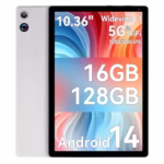 10 Inch Android 14 Tablet, 16GB RAM, 128GB ROM (Expandable to 1TB), Octa-Core Processor, 1280 * 800 IPS HD Touchscreen, 5G/2.4G WiFi, BT 5.0, Dual Camera, 2 Speaker (Silver)