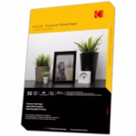 Kodak Photo Paper A4 (Glossy 240gsm - 50 Sheets) Premium Photographic Paper, Universally Compatible with all Inkjet Printers, Perfect Printing for HP, Epson, Canon & Many More (Size 210 x 297mm)