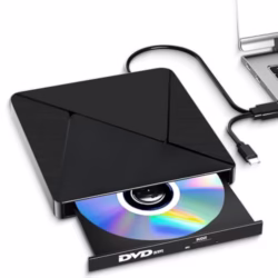 External CD DVD Drive for Laptop USB 3.0 Type-C Slim Portable Player CD DVD RW Writer Reader Burner, Low Noise Optical External Disk Drive for Desktop, PC, Mac OS,Windows 11/10/8/7/XP/2003/Vista/Linux