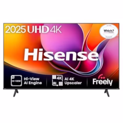 Hisense 43 Inches 43A6QTUK 4K Ultra HD Smart TV AI TV - 4K UHD, Hi-View AI Engine, Precision Colour, AI Smooth Motion, Sports Mode with Freely, Disney +, YouTube, Netflix