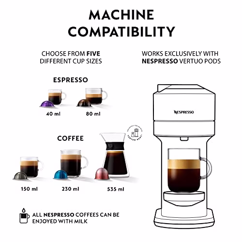 Nespresso Vertuo Next Coffee Machine by De'Longhi, Over 30 Varieties of Pods, 6 Coffee Cup Sizes, Americano, Starter Capsule Set Included, EN120.BM, Matte Black - Image 4