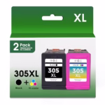 305XL ink cartridges replacement for hp 305 ink cartridge black and colour for hp deskjet 2810e 2800e 2700 2710e 2720e 2721e 4120e Plus 4100 4120 Envy 6000 6020e 6032e 6032 (1 Black + 1 Color)