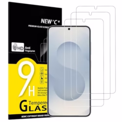 NEW'C 3 Pack Designed for Samsung Galaxy S25 Screen Protector Tempered Glass, Bubble Free, Ultra Resistant