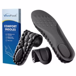 VivoFoot Memory Foam Insoles, Anti-Fatigue Pain Relief Everyday Work Sports Running Comfort Shoe Inserts, Cloud Sole Pads, Cushion Replacement Filler, Trim to Fit for Men & Women (UK 7-10, Black)