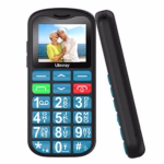 Uleway Big Button Mobile Phone for Elderly - Easy to Use Basic Device With SOS Emergency Button, Large Volume, Flashlight, FM Radio (Blue)
