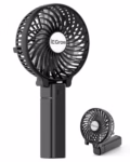 Handheld Fan, Portable USB Mini Travel Fan with 2000mAh Rechargeable Battery, 3 Speeds Desk Fan for Home, Office and Travel-Black