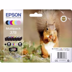 Epson 378 Squirrel Genuine Multipack, 6-colours Ink Cartridges, Claria Photo HD Ink