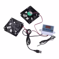 80mm USB Powered Quiet Cabinets Cooling Fan With Adjustable Thermostat Control For Cabinets Pet Kennels Router Coolers