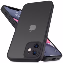 Designed for iPhone 11 Case with Camera Lens Full Cover Protection, 10FT Military Grade Drop Protection Phone Case with Anti-Fingerprint Matte Back 6.1 inch - Black