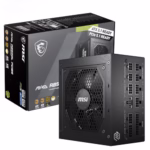 MSI MAG A850GL PCIE5 Power Supply Unit, 850W, 80 Plus Gold, Fully Modular, ATX 3.0, PCIe 5.0 GPU Support, Black Flat Cables, 7 Year Warranty