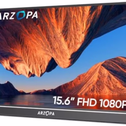 ARZOPA Portable Monitor, 15.6" 1920×1080 FHD IPS Portable Monitor for Laptop with Kickstand, Ultra-Slim Second Screen for Laptop/PC/Mac/PS3/4/5/Xbox - USB C & HDMI Connectivity - A1