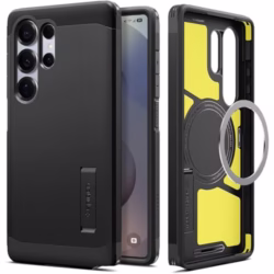 Spigen Tough Armor (AI) MagFit Case for Samsung Galaxy S25 Ultra, Compatible with MagSafe Accessories - Black