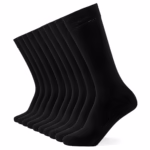 FM London 10-Pack Plain Mens Socks - Comfortable Charcoal, Navy & Black Socks for Men - Smart Dress Look - Suitable for Work and Casual Wear - Cotton Rich, Breathable, Stain Resistant and Durable