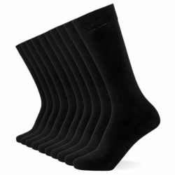 FM London 10-Pack Plain Mens Socks - Comfortable Charcoal, Navy & Black Socks for Men - Smart Dress Look - Suitable for Work and Casual Wear - Cotton Rich, Breathable, Stain Resistant and Durable