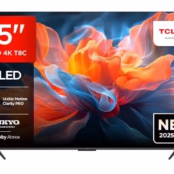 TCL 55T8C-UK 55 Inches 4K 144Hz Gaming QLED Onkyo 2.1 Dolby Atmos Google TV with Dolby Vision & HDR 10+ BBC iPlayer (2025 New Model)