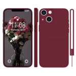 for iPhone 13 Case Silicone,for iPhone 13 Phone Case Shockproof Cover with Microfiber Lining,Silky-Soft Touch Full-Body Protective,Wine Red