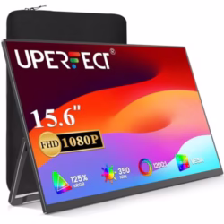 UPERFECT Portable Monitor, 15.6" FHD 1080P IPS Laptop Monitor, Ultra-Slim Travel Small Monitor, USB C Second Screen, Plug & Play Gaming Monitor Mini HDMI Type-C for Laptop/PC/Phone, VESA & Kickstand