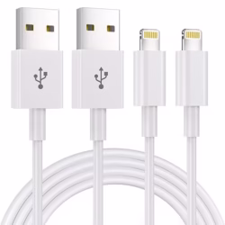 2Pack 1.8M iPhone Charger Cable [Apple MFi Certified] Lightning to USB Cable Lead 6 Foot, 2.4A Fast Charging Cable for iPhone 14 13 12 11 Pro Max XS XR X 8 7 6 Plus 5, iPad and iPod
