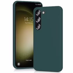 YATWIN Silicone Case for Samsung Galaxy S23 5G, Soft-Touch, Shockproof, DustProof, Antiskid Full Body Armour Phone Cover for Samsung Galaxy S23 5G - Dark Green