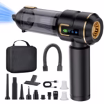 Car Vacuum Cleaner Cordless,27000PA High Power Mini Vacuum Cleaner,Rechargeable Handheld Vacuum Cordless,car hoovers for Pet Hair, Home, Office, Kitchen(Gold Black)