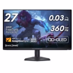 Alienware AW2725DF 27 Inch QHD (2560x1440) Gaming Monitor, 360Hz, QD OLED, 0.03ms, AMD FreeSync Premium Pro, 99.3% DCI-P3, HDR400, USB-C, 2x DisplayPort, HDMI, 4x USB, 3 Year Warranty
