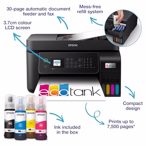 Epson EcoTank ET-4800 A4 Multifunction Wi-Fi Ink Tank Printer, With Up To 3 Years Of Ink Included - Image 3