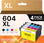 604XL Ink Cartridges Replacement for Epson 604 XL Ink Cartridge for Epson Expression Home XP-2200 XP-2205 XP-3200 XP-3205 XP-4200 XP-4205, Workforce WF-2910DWF WF-2930DWF WF-2935DWF WF-2950DWF 4pack