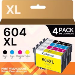604XL Ink Cartridges Replacement for Epson 604 XL Ink Cartridge for Epson Expression Home XP-2200 XP-2205 XP-3200 XP-3205 XP-4200 XP-4205, Workforce WF-2910DWF WF-2930DWF WF-2935DWF WF-2950DWF 4pack