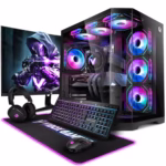 Vibox Gaming PC Bundle • AMD Ryzen 7 5700X 4.6GHz • Nvidia RTX 5070 12GB • 32GB RAM • 1TB NVMe SSD • Windows 11 • 27" Monitor • WiFi • Black