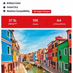 KOALA Double Sided Matte Inkjet Photo Paper A4, 140gsm, 100 Sheets for Inkjet Printers. Suitable for Printing Photos, Brochures, Covers, Certificates, Booklets, Flyers, Leaflets, Cards, Calendars