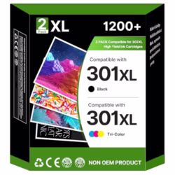 301 XL Ink Multipack Compatible with HP 301 301XL Printer Cartridges for HP Envy 4500 4504 5530 5534 for Deskjet 1510 1512 2512 2540 2544 for Officejet 4630 2620 2620 2622 2624 (Black/Color)