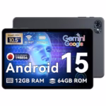 Tablet 2025 Latest Android 15 Tablets, 10.5 inch Tablet with HD+IPS Display, 12(4+8) GB RAM+64GB ROM/ 2TB TF, Gemini AI 2.0, GPS, 5G WiFi, 2.0GHz CPU & 5MP Camera, 6000mAh, GMS Certified