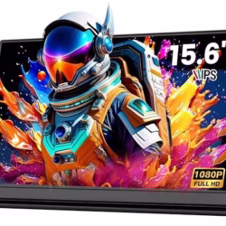 Portable Monitor, 15.6 Inch FHD 1080P IPS Anti-Glare, Dual Type-C HDMI, Built-in Speakers, Ultra-Slim Computer Monitors with Protective Cover, Screen Extend for Laptop PC Mac Phone PS4/5 Xbox