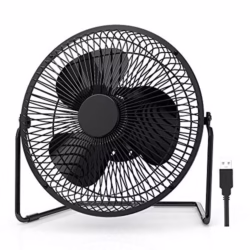 EasyAcc 9 inch USB Desk Fan Silent with [ONLY 25DB] Strong Airflow & Quiet Operation, Portable Cooling Fan 2 Speed Powerful Desk 180°Rotatable Head for Home Office Bedroom Table Matal Black