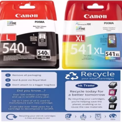 Canon PG-540 L & CL-541 XL Genuine Ink Cartridges For Pixma Printers & Freepost Recycling Pack - Packaging May Vary