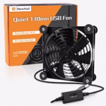 1Pack 140mm Mini USB Fan Computer Fan Multi-speed Control, Reduction Heat for Router, Game Console, TV Box, Recipient, Modem, DVR, AV-cabin